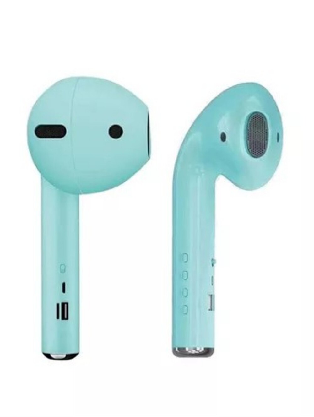Giant Wireless Bluetooth Air Pod Shaped Speaker FM Radio AUX Microphone; Green